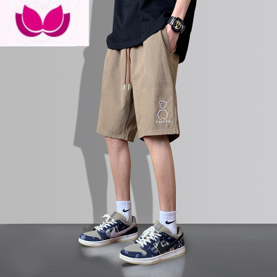 七斓短裤男士夏季薄款潮牌冰丝感速干五分中裤夏天男生运动沙滩裤衩子