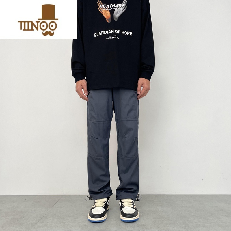 YANXU美式工装裤潮牌男复古直筒休闲速干机能vibe抽绳防水显瘦运动长裤