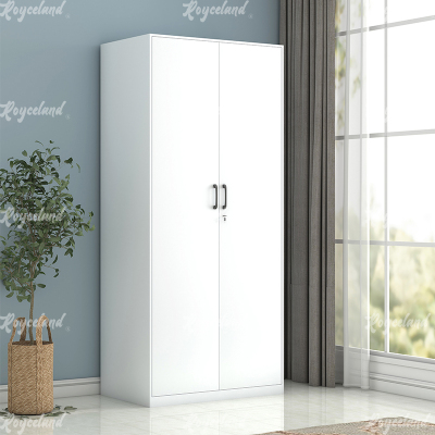 洛诗莲 (RoyceLand) 阳台柜单门衣柜钢制储物柜铁皮柜 白色双门文件衣柜800mm宽