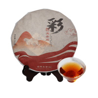 滇香阁 云南普洱茶熟茶彩357g七子饼茶饼茶叶 传统工艺无添加