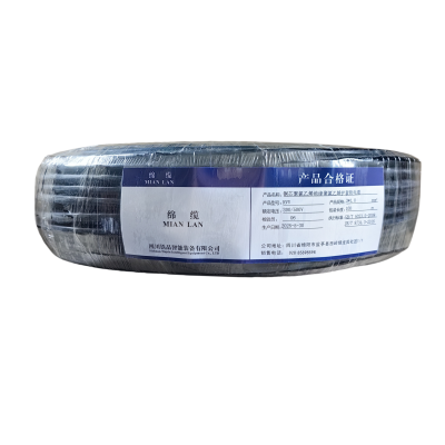 绵缆 铜芯聚氯乙烯绝缘聚氯乙烯护套软电缆 RVV-3*1.0黑色300/500V 米