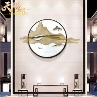 新中式客厅沙发背景墙装饰酒店玄关壁饰现代金属铁艺壁挂餐厅墙饰 三维工匠 支持定制