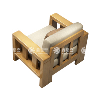 鑫星奈 XXN3113001 简约实木沙发原木色实木沙发 单人位