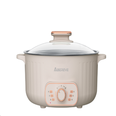 艾贝丽多功能智能电火锅5L大容量旋转加热高效节能时尚简约设计