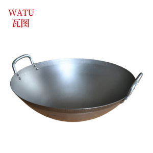 瓦图 炒锅 直径45CM商用 双耳可抛炒菜锅 铁锅