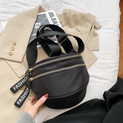 NEWLAKE包包女2020新款潮时尚百搭胸包牛津布半圆包马鞍包帆布单肩斜挎包腰包男