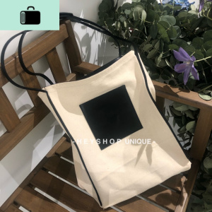 jil sander予页同款 单肩帆布tote包 极简设计皮肩带大容量女包NEW LAKE 同款帆布色女士单肩包 同款帆布色现货