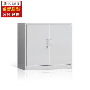 红星鼎龙 文件柜铁皮柜子档案柜资料柜财务柜矮柜办公家具柜子带锁文件柜 半截矮柜 银色