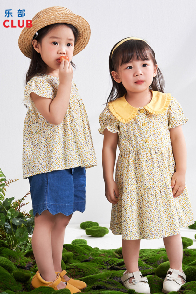 [1件3折]铅笔俱乐部2025夏装新品女小童连衣裙儿童碎花连身裙宝宝甜美裙子