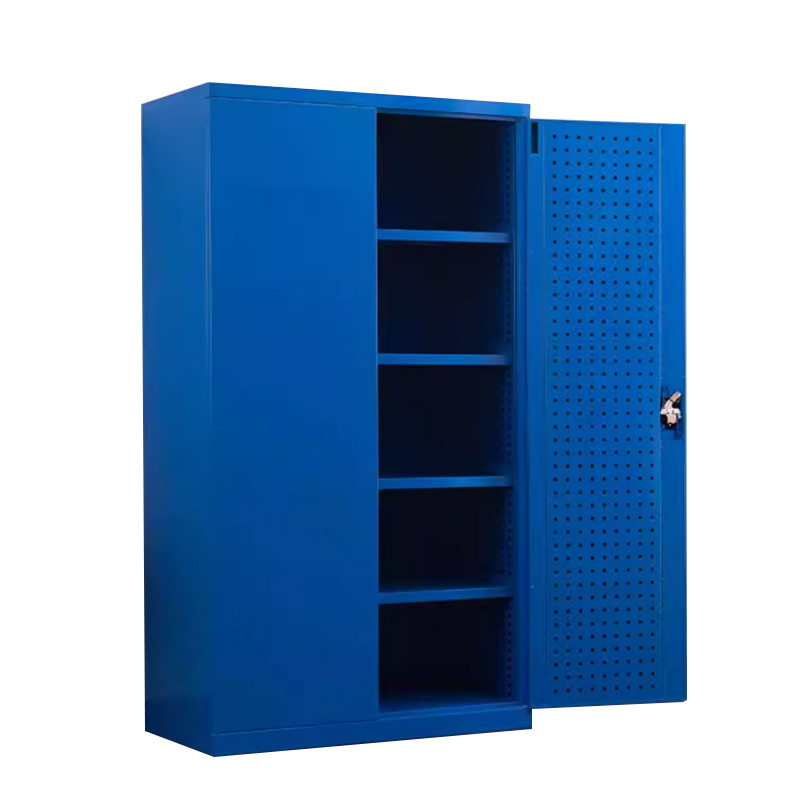 乙壬重型工具柜加厚物件工具储物柜工厂铁皮柜汽修厂零件收纳柜蓝色五层带挂板