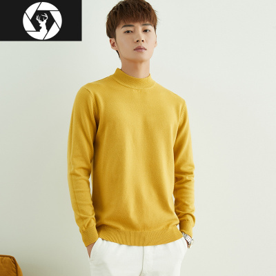 HongZun秋冬半高领毛衣男毛打底衫韩版修身中青年休闲长袖加厚中领上衣毛衣