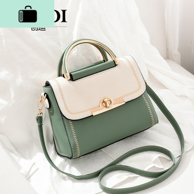 2020新款女包韩版小方包时尚撞色百搭手提单肩斜跨包潮NEW LAKE女斜挎包