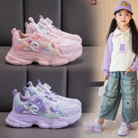 秋季新款儿童运动鞋女童休闲鞋女孩学生网面透气轻便跑步童鞋