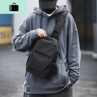 休闲男士胸包简约单肩斜挎包多功能潮牌斜背包小包潮流邮差包男包NEW LAKE男士斜挎包