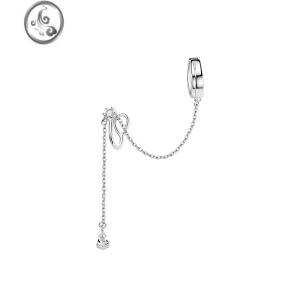 JiMi925银银无耳洞福利简约耳夹流苏耳骨夹假耳钉耳环网红气质 925银流苏耳骨夹一对