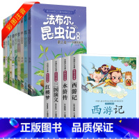 [彩图注音]四大名著+法布尔昆虫记 [正版]中国四大名著小学生版 全套4册 彩图注音版 西游记三国演义儿童版漫画书绘本原