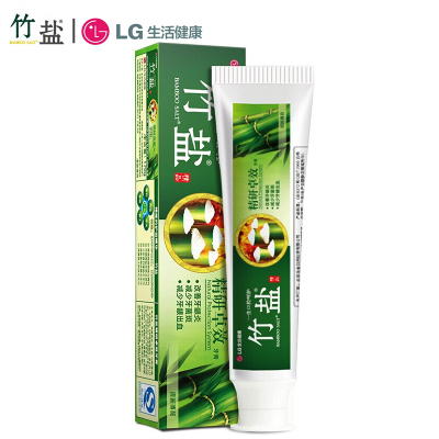 LG竹盐牙膏精研卓效牙膏130g清新薄荷预防牙菌斑减少牙龈出血改善牙龈炎