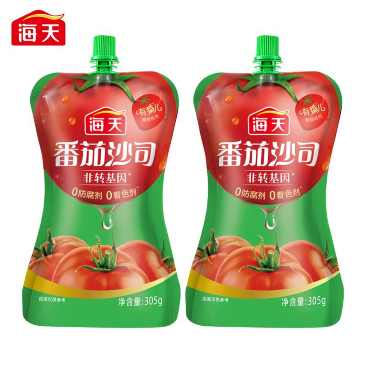 海天番茄酱 番茄沙司305g 果蔬沙司 蘸披萨汉堡薯条拌面下饭酱调味料