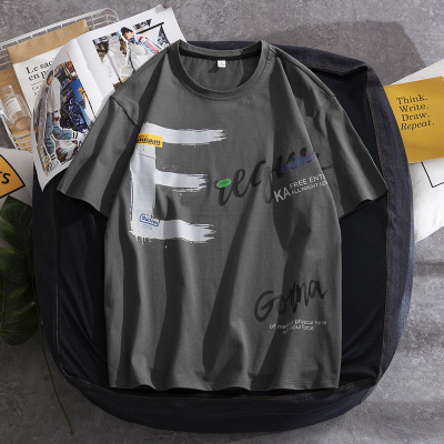 男士短袖T恤2025夏季新款韩版ins青少年印花圆领纯棉半袖体恤潮牌