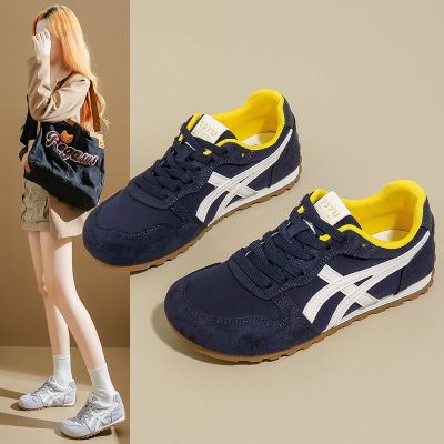 复古拼色阿甘德训鞋女韩版秋季新款百搭休闲运动透气板鞋