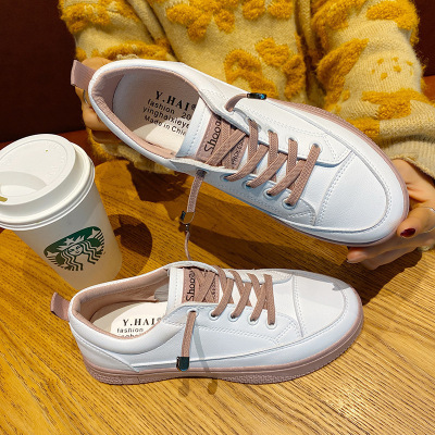 九形道（JIUXINGDAO）休闲鞋女2020春季新款韩版时尚圆头平底小白鞋学生系带街拍板鞋潮