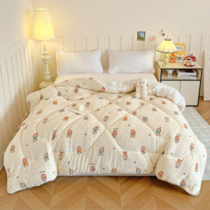 牛奶绒秋冬被子单人双面加绒冬季加厚保暖棉被10斤珊瑚绒被芯通用