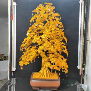 维诺亚铜线铝线纯手工编织乔迁新居树店铺客厅摆件开业大吉发财树