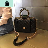 高级感洋气女包2020新款韩版百搭菱格斜挎包时尚大包大容量手提包NEW LAKE 黑色女士单肩包