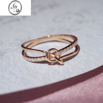 JiMi2023年高端莫桑石银银戒指女玫瑰金封口结婚简约时尚钻戒闭口款