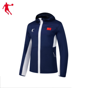 乔丹 梭织夹克 团购专享梭织夹克 男女同款 蓝丝绒/乔丹白 ZJD43221963A 件(2XL)