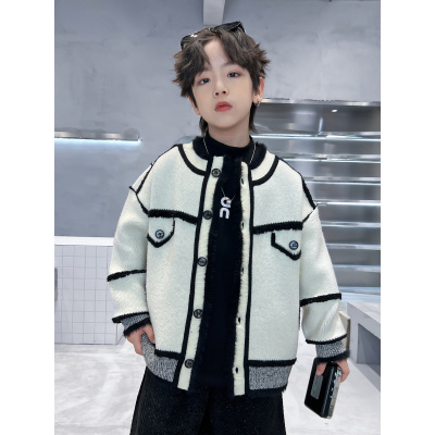 男童毛衣开衫新款韩范儿童针织衫冬季加厚中大童初冬外套痞帅