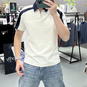 夏季新款插肩翻领POLO衫短袖男装上衣高货工T恤短袖半袖t打底半截