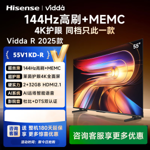 Vidda 海信电视55英寸 R55 一级能效版 2+32G 4K家用智能 液晶游戏电视巨幕55V1KD-R