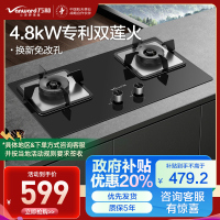 万和 一级能效 [蓝莲花]燃气灶4.8kW大火力玻璃嵌入式台式两用灶具 易清洁灶具JZY-B9L50(液化气)