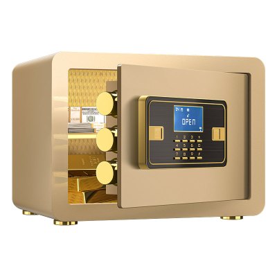 臻远ZY-NW-BXGS-09全钢实心保险柜办公防盗保险箱 高30cm金色电子款