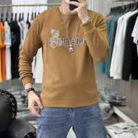修身卫衣男士圆领套头长袖体恤打底衫T恤上衣服烫钻小熊秋冬时尚_1