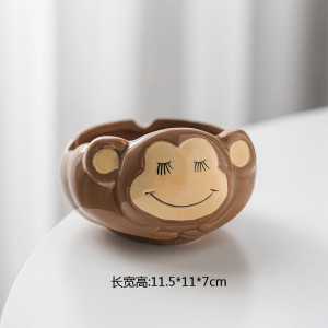 维诺亚烟灰缸陶瓷创意客厅摆件新款可爱鼠牛虎兔龙蛇马羊猴鸡狗猪烟缸