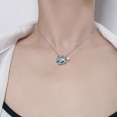 北京黄金女士925银日韩风格项链送恋人无镶嵌设计简约时尚潮流饰品