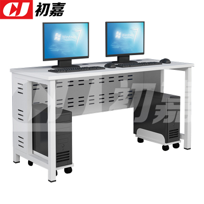 初嘉(CJ)钢架电脑桌培训桌机房电脑桌学习桌课桌 双人位C款