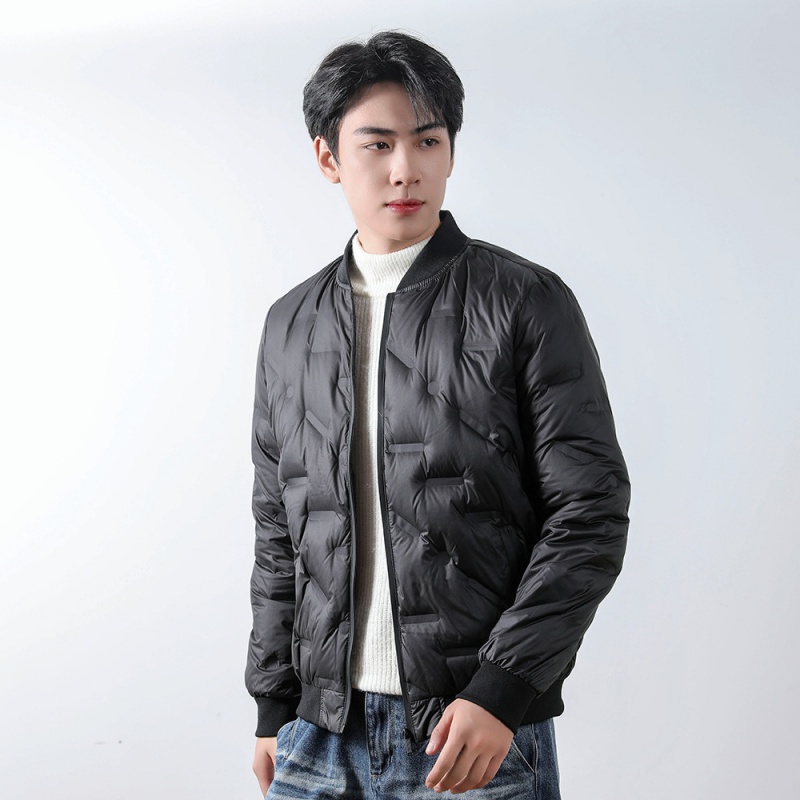 男式90绒羽绒服压胶男立领冬装外套加大码棒球服