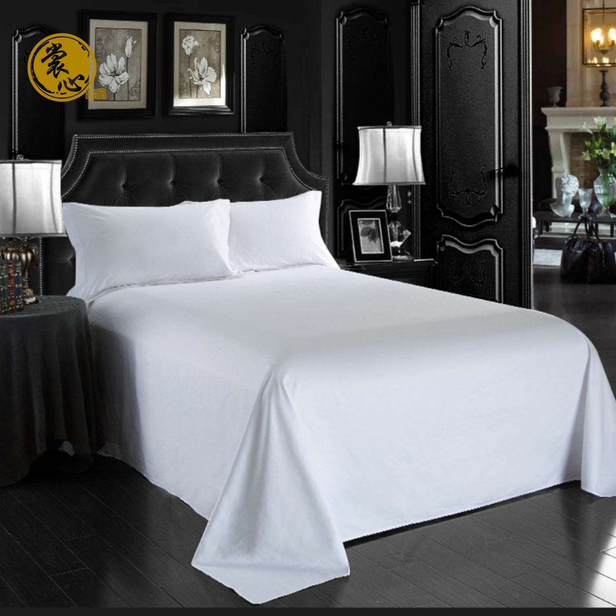 裳心全棉白色酒店床单SXZT-02