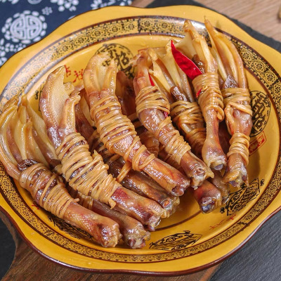 中华特色-六安馆牧鹅风干腊香鸭脚包10个装约200g安徽特色水阳三宝腊鸭掌鸭爪鸭脚腊肉鸭脚包10个腊香味