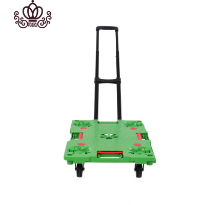 封后小拖车搬运车手推车平板车拉货手拉车家用便捷行李车小推车60*40静音可折叠带拉杆*2台绿色绿色家用拖车