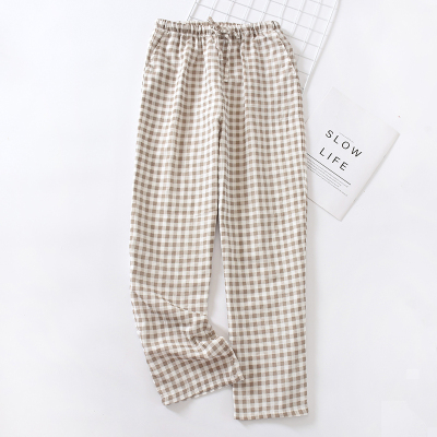 SUNTEK男士睡裤春夏秋新款男长裤日系棉直筒家居裤棉双层纱布长裤促