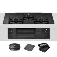 日本代购林内DELICIA75(液晶版 带深烤盘 )燃气灶嵌入式天然气RHS72W38M11RCBW深夜黑25款
