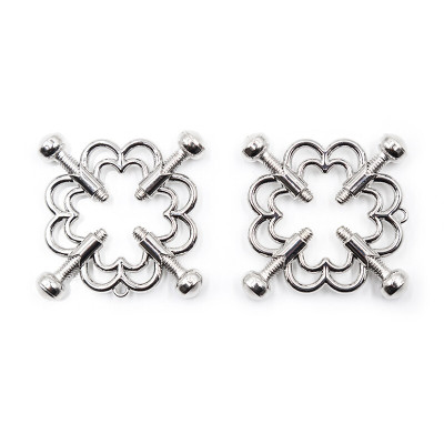 桃色缘 前戏挑逗性感乳饰金属花纹铃铛锁链乳夹 sm情趣用品男女用器具SM夫妻激情另类调教成人性 不带铃铛铁链花纹乳夹一对