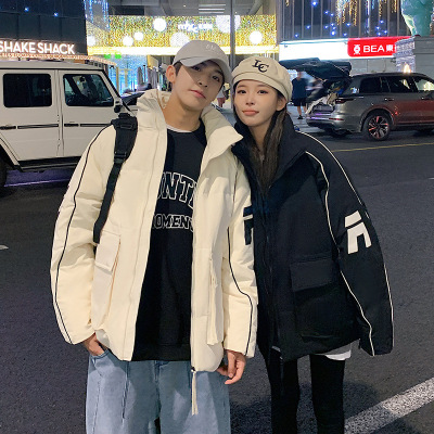 羽绒服男2023年冬季百搭韩版宽松情侣短款外套男女同款