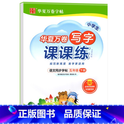 写字课课练.五下 [正版]写字课课练 一二年级三四年级五六年级上册下册语文同步练字帖人教版小学生字帖练字本一课一练字帖硬