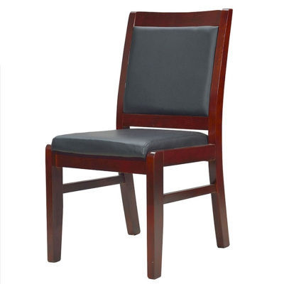 鑫环境 平头椅橡胶实木椅办公椅会议室椅子棋牌室麻将椅老板椅