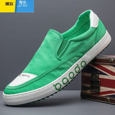 聚范帆布鞋男透气冰丝老北京布鞋休闲懒人男鞋一脚蹬透气板鞋